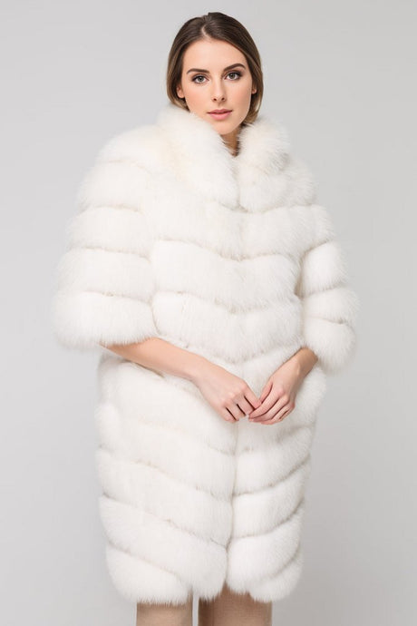 Artic White Fox Fur Coat-3