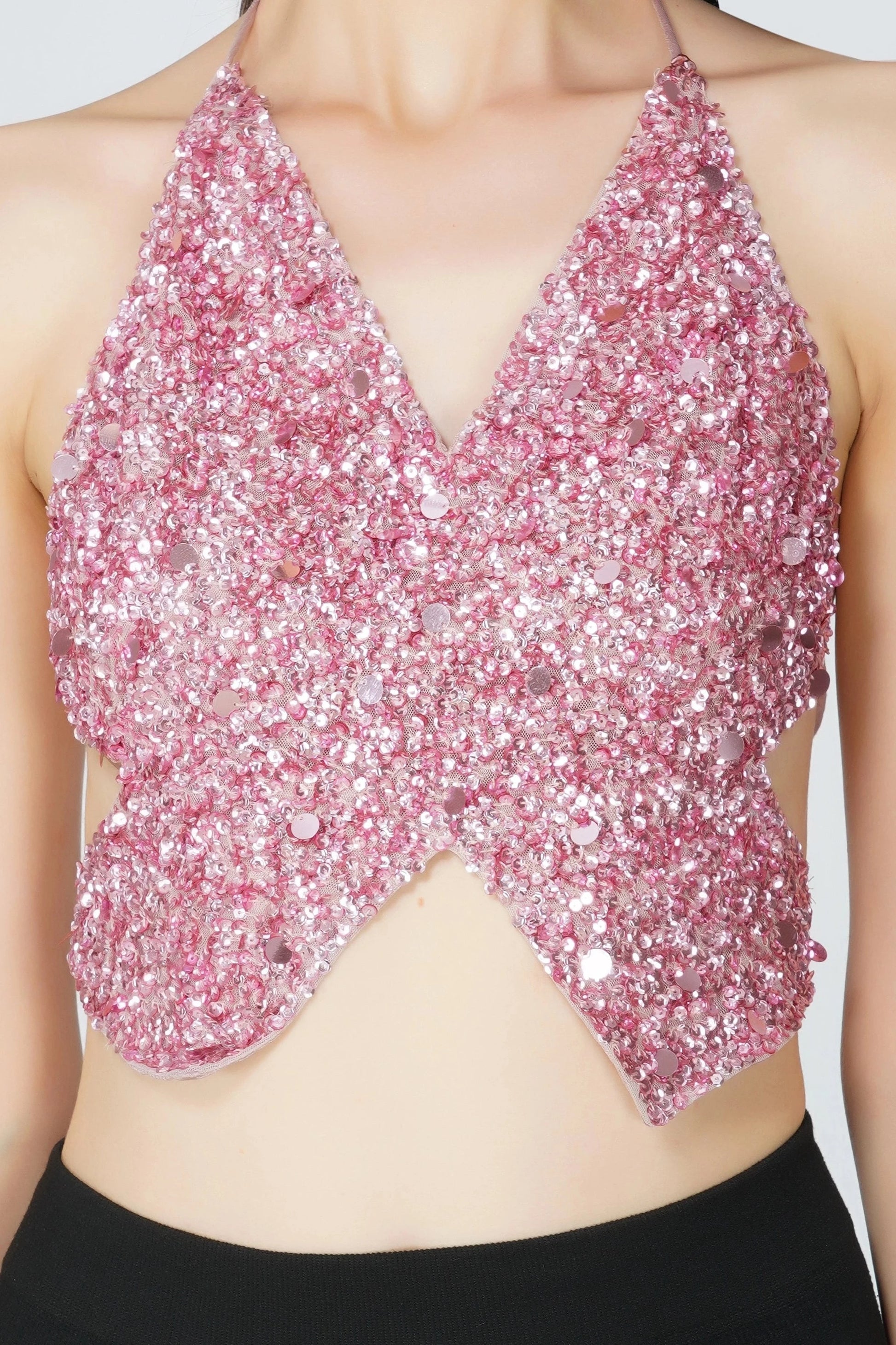 Butterfly Top In Pink.-lace and beads-S-Urbanheer