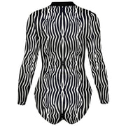 Graphic Zebra Long Sleeve Bodysuit-Subliminator-XS-Urbanheer
