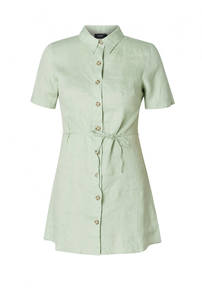 Lyabo Linen Tunic Women Dress-Yest-2-Soft Olive-Urbanheer