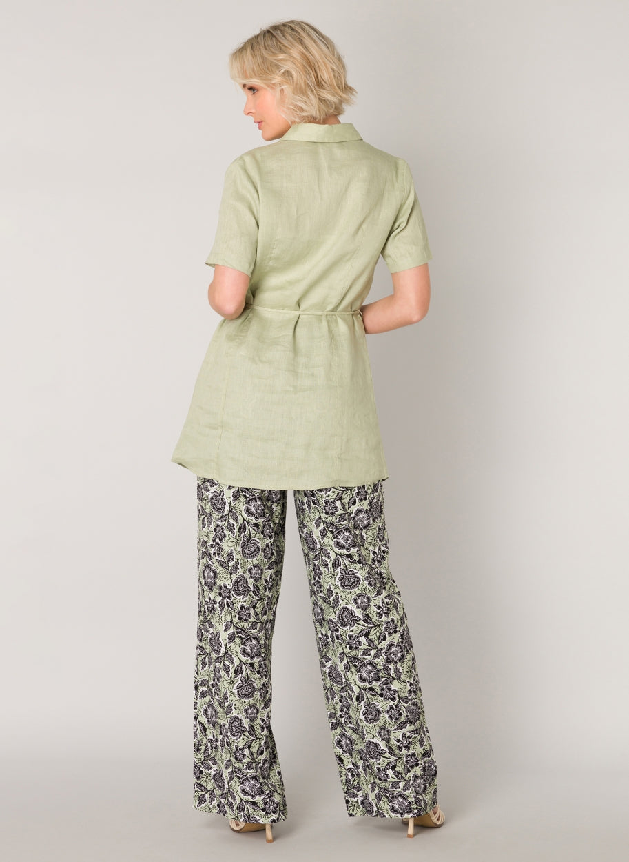 Lyabo Linen Tunic Women Dress-Yest-2-Soft Olive-Urbanheer