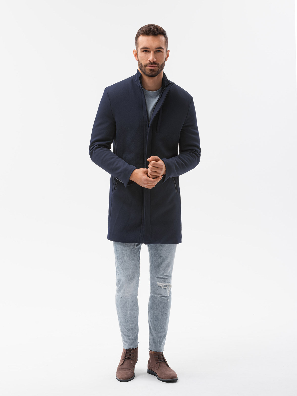 Men's zipper coat Bender navy-UHXE-S-Urbanheer