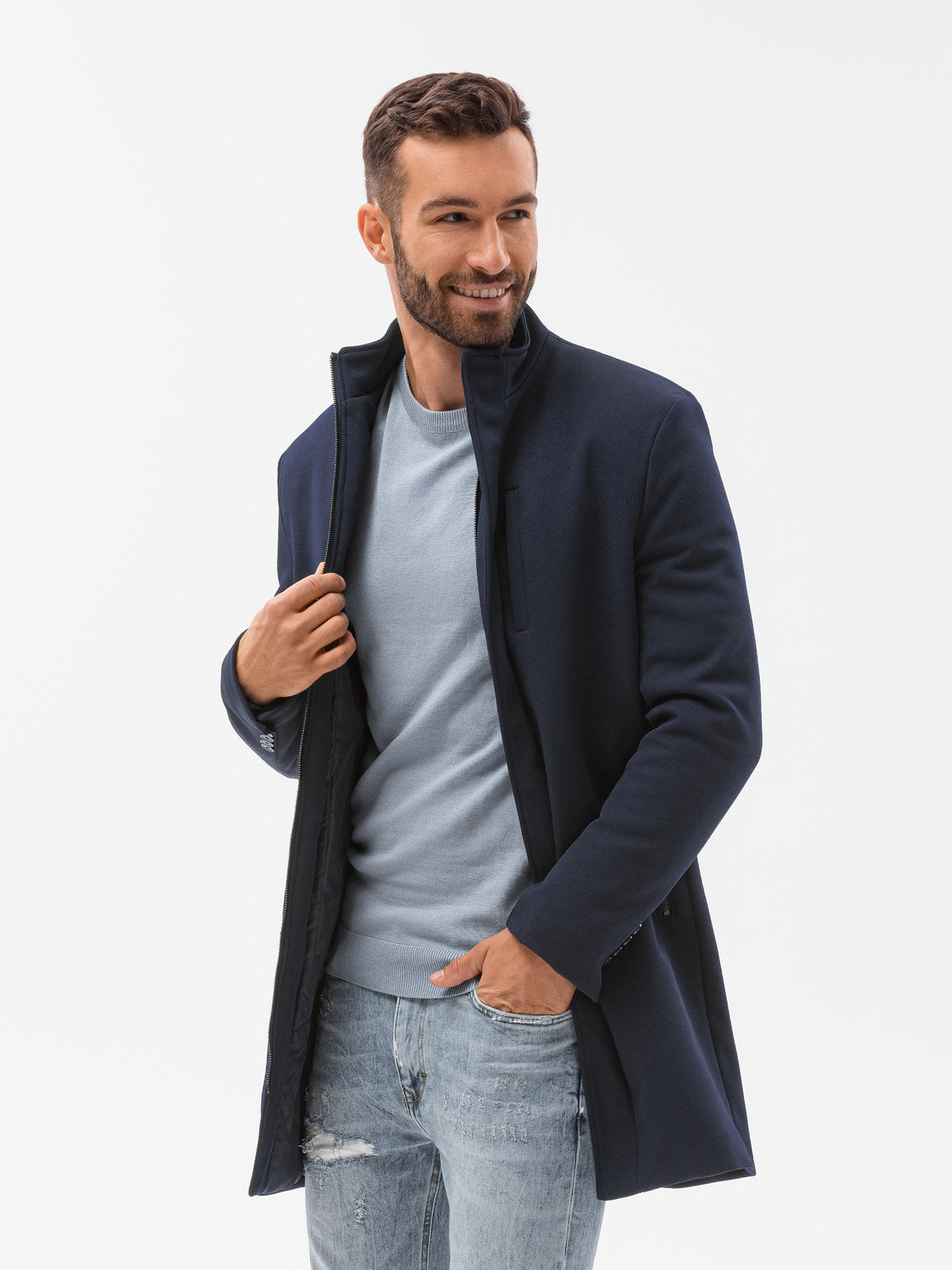 Men's zipper coat Bender navy-UHXE-S-Urbanheer