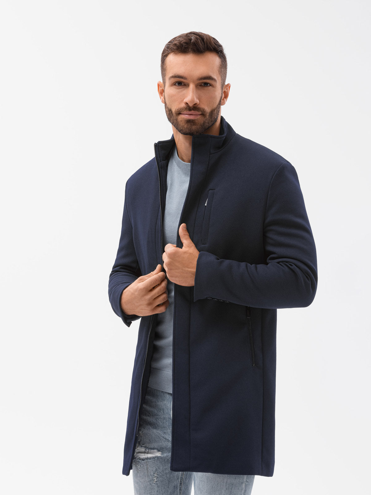 Men's zipper coat Bender navy-UHXE-S-Urbanheer