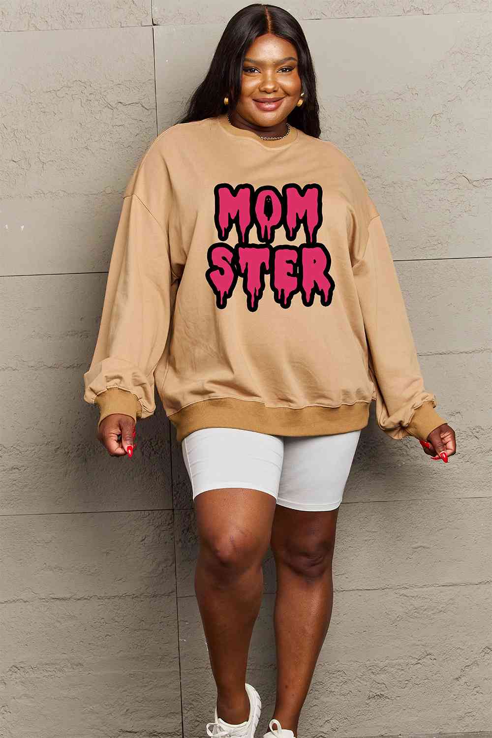 Simply Love Full Size Mom Ster Graphic Sweatshirt-Street 360-Black-S-Urbanheer