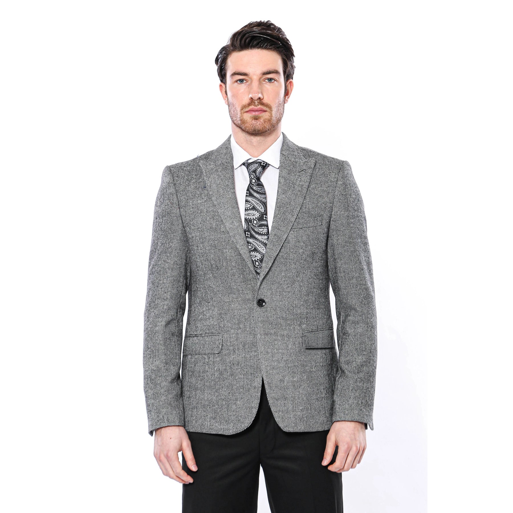 Peak Lapel Grey Blazer-Clothing-Wessi-36-Grey-Urbanheer