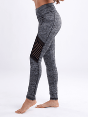 High-Waisted Pilates Leggings with Side Pockets & Mesh Panels-JupiterGear-Grey-Small / Medium-Urbanheer