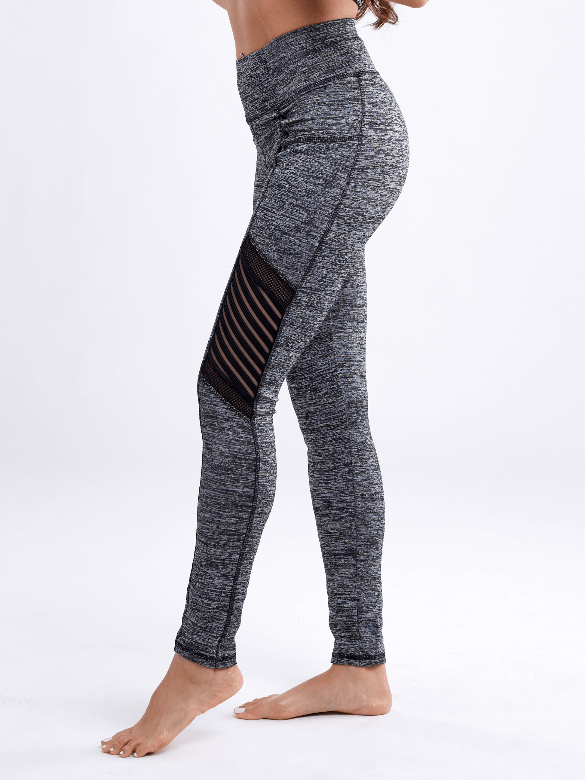 High-Waisted Pilates Leggings with Side Pockets & Mesh Panels-JupiterGear-Grey-Small / Medium-Urbanheer