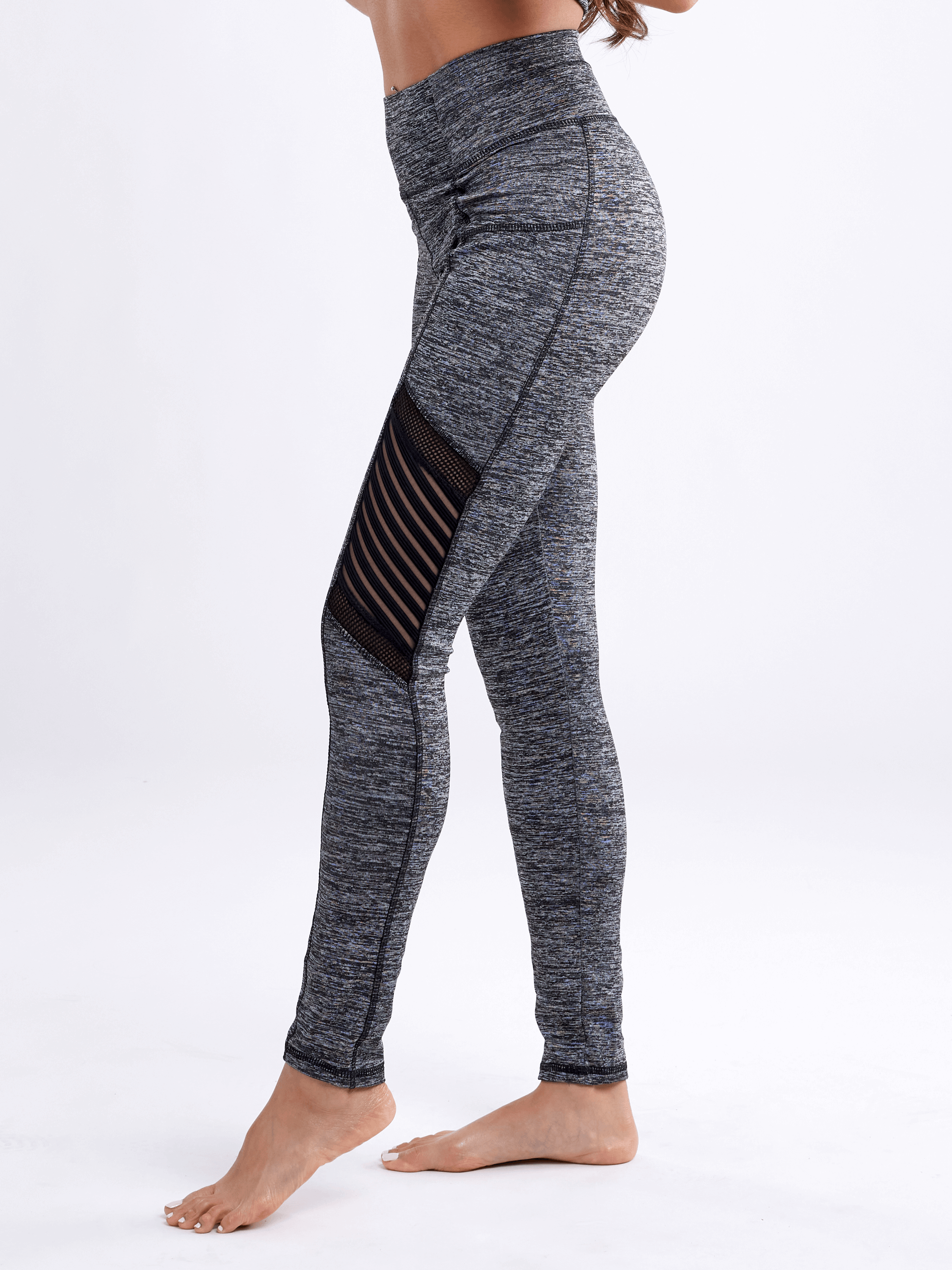 High-Waisted Pilates Leggings with Side Pockets & Mesh Panels-JupiterGear-Grey-Small / Medium-Urbanheer