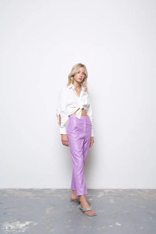 Zoe Pant Faux Leather Pants.-Amy Lynn-S-Purple-Urbanheer