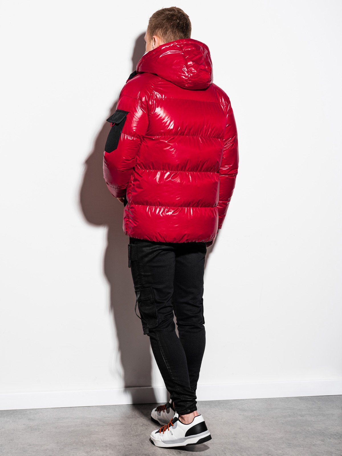 Men'S Quilted Transition Jacket Celestyn Red-UHXE-M-Urbanheer