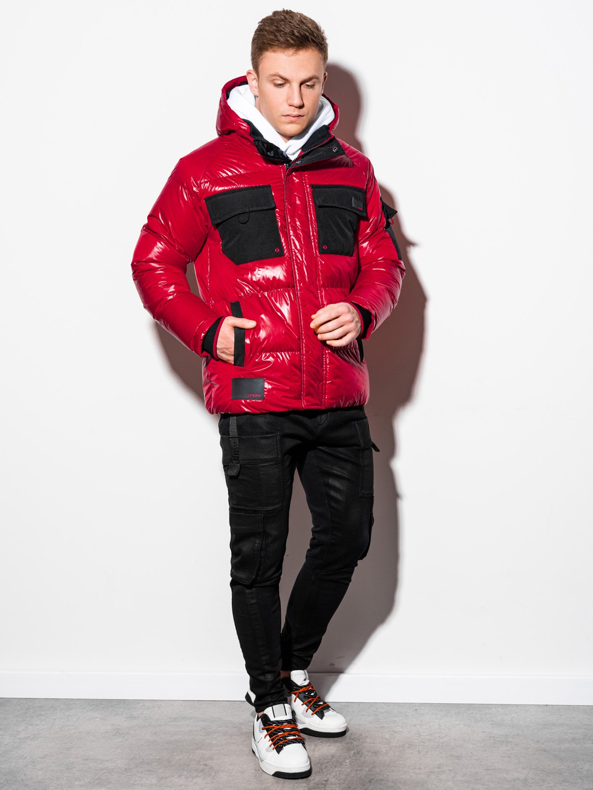 Men'S Quilted Transition Jacket Celestyn Red-UHXE-M-Urbanheer