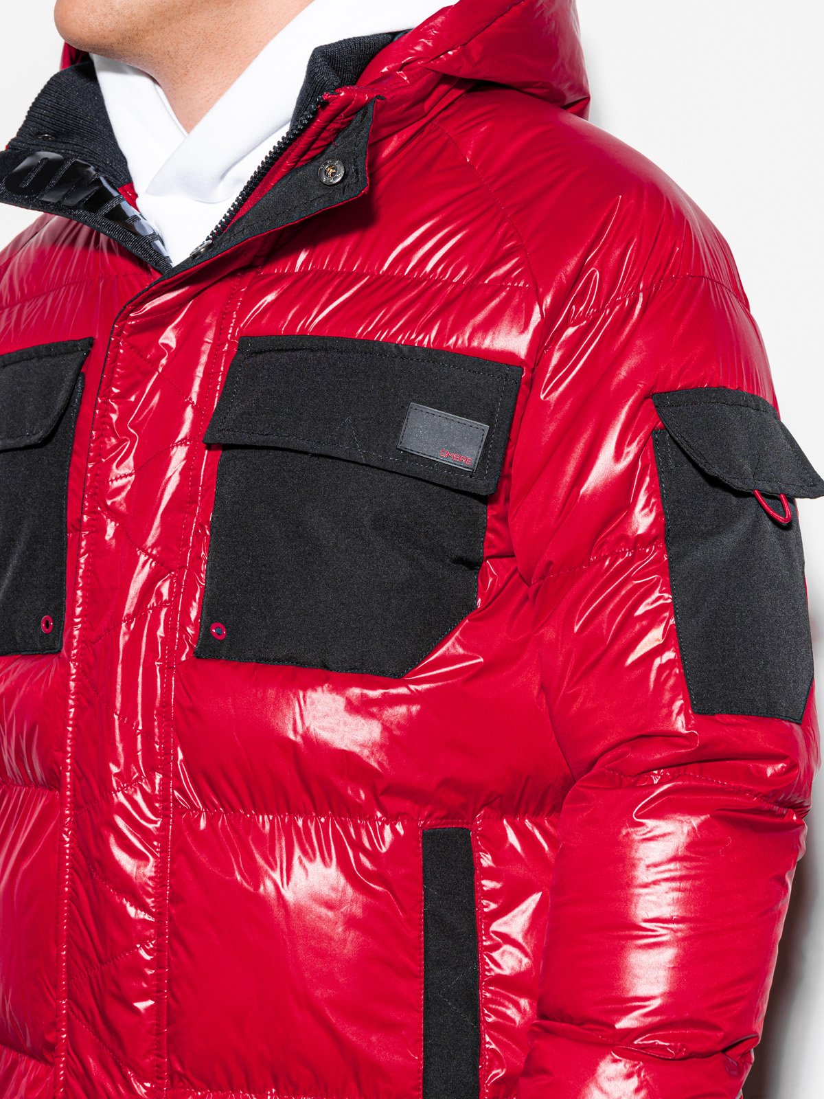 Men'S Quilted Transition Jacket Celestyn Red-UHXE-M-Urbanheer