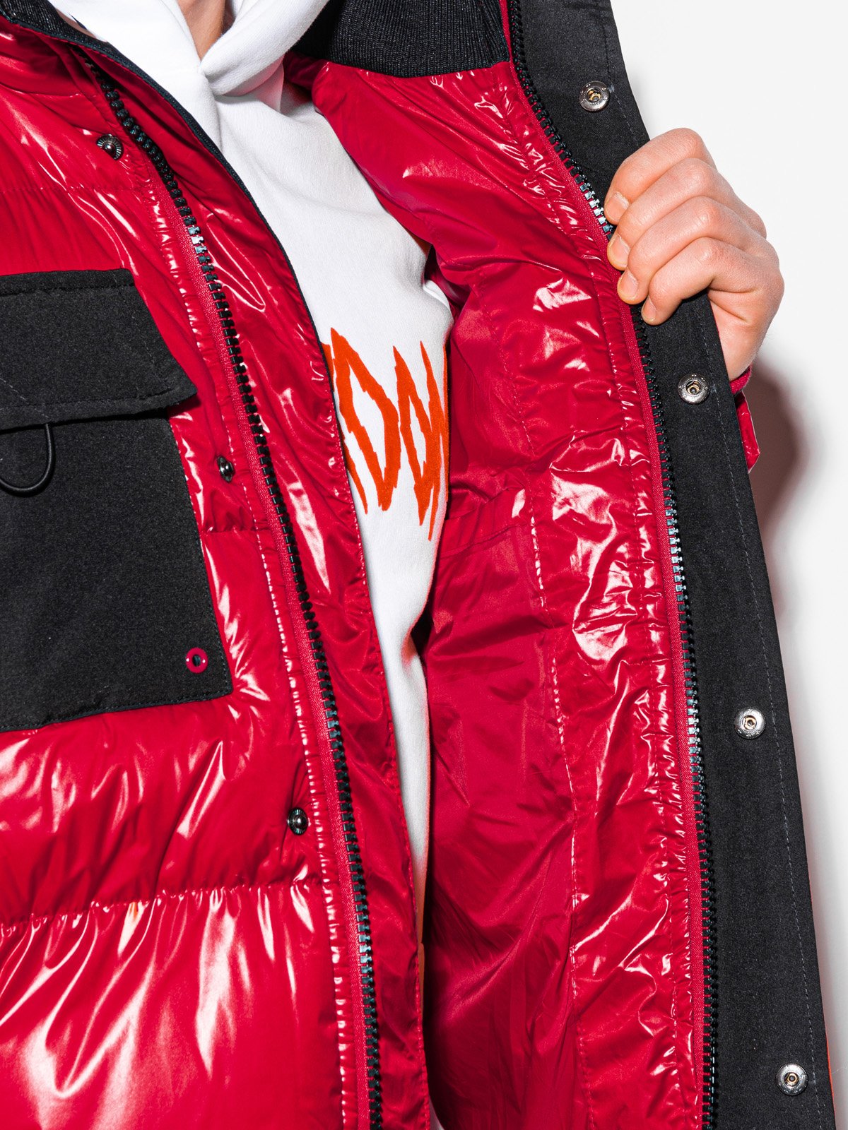 Men'S Quilted Transition Jacket Celestyn Red-UHXE-M-Urbanheer