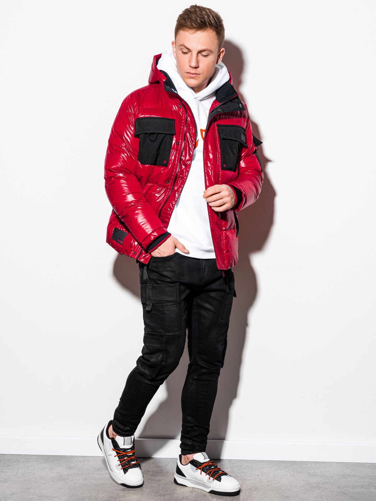 Men'S Quilted Transition Jacket Celestyn Red-UHXE-M-Urbanheer