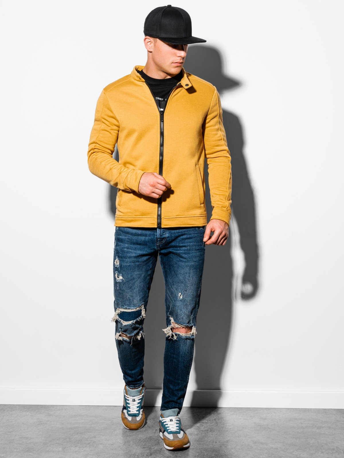 Men'S Sweatshirt Zip Matteo Yellow-UHXE-S-Urbanheer