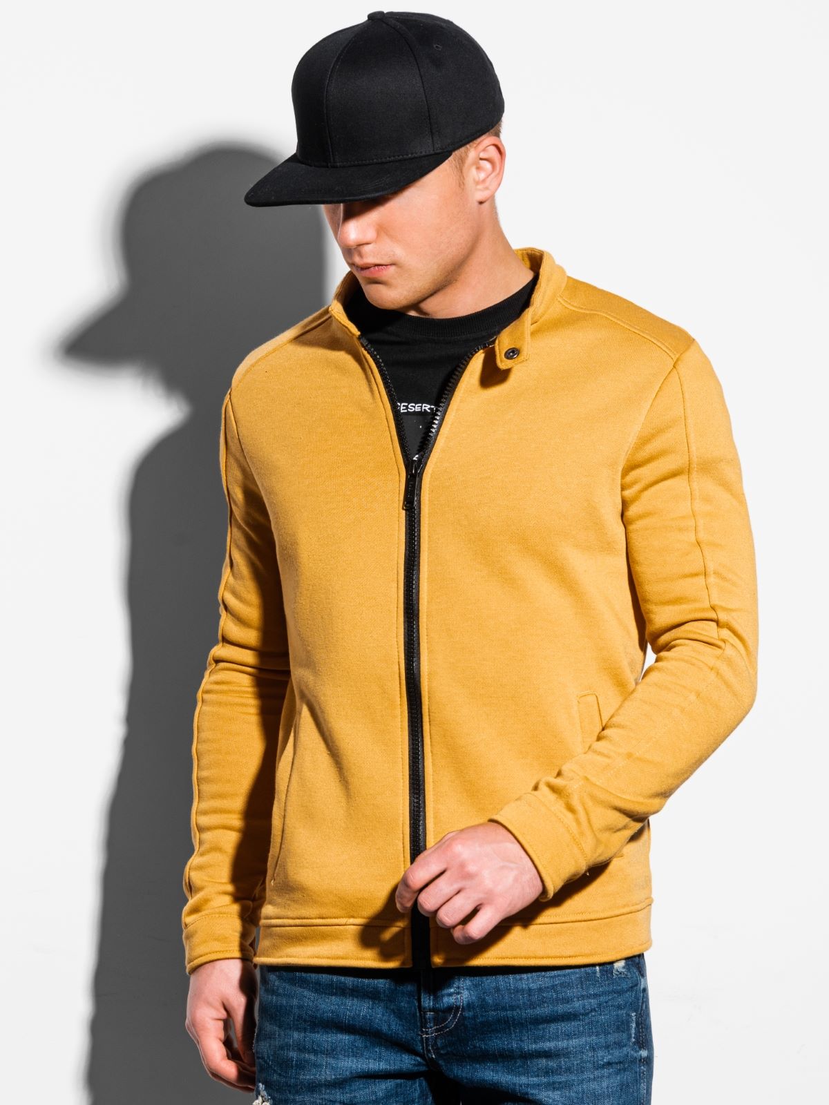 Men'S Sweatshirt Zip Matteo Yellow-UHXE-S-Urbanheer
