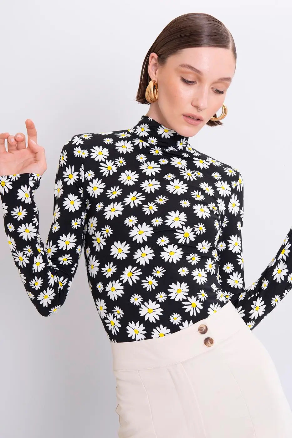 Black High Neck Bodysuit-BSL-S-Urbanheer