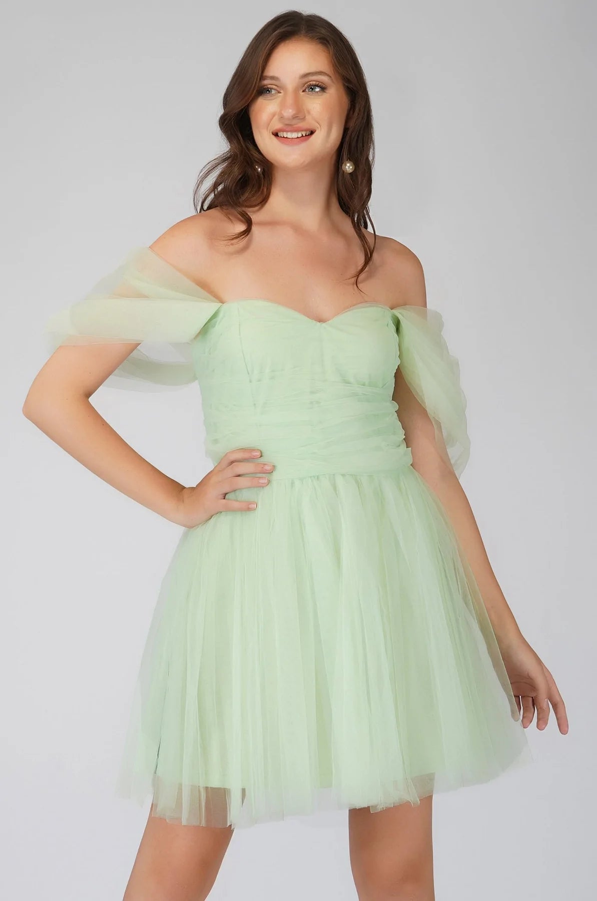 SYDNEY SAGE GREEN TULLE-Lace & Beads-UK 6-Urbanheer