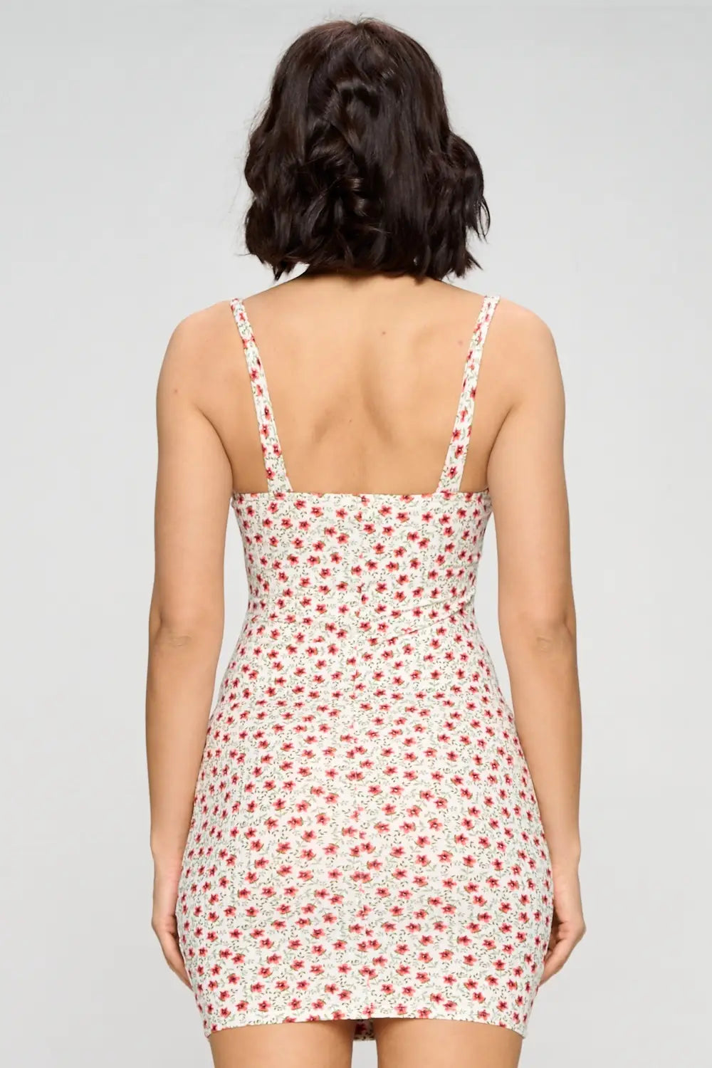 FLORAL PRINT Dress.-Chocolate USA-S-Urbanheer