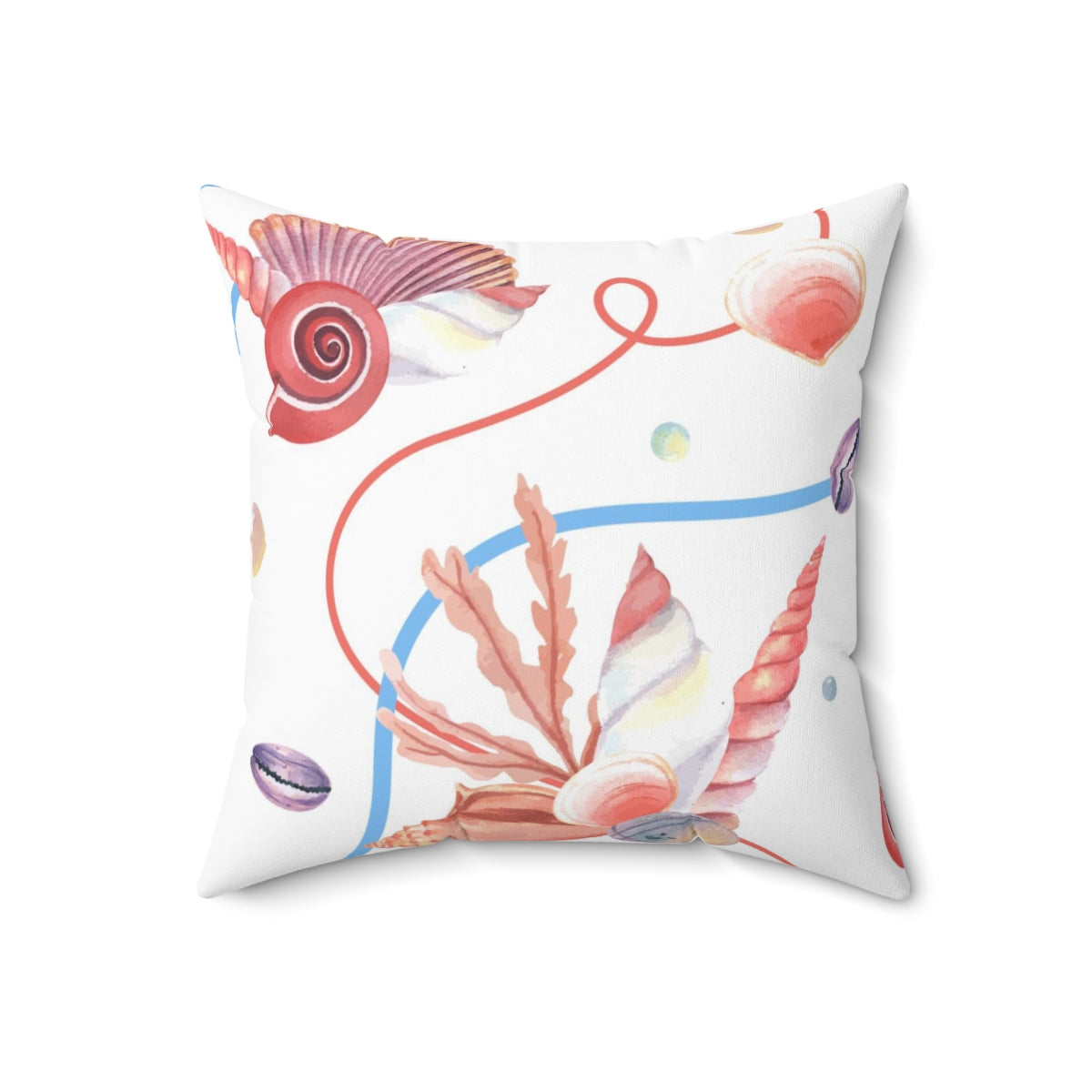 Uniquely You Decorative Throw Pillow Cover, Beach Seashell Coral Pattern-Uniquely You | iPFY-18" × 18"-Urbanheer