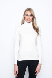 Long sleeve Turtleneck Top - White-Picadilly-XS-Urbanheer