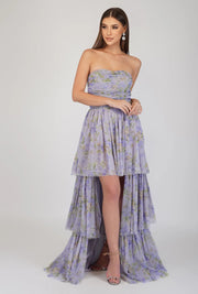 PURPLE PRINTED TULLE-Lace & Beads-UK 8-Urbanheer