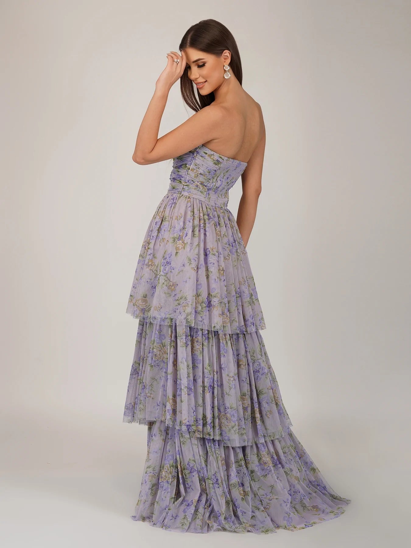 PURPLE PRINTED TULLE-Lace & Beads-UK 8-Urbanheer