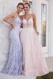 Embroidered Lace Glitter Illusion-NXAB-4-PERIWINKLE-Urbanheer