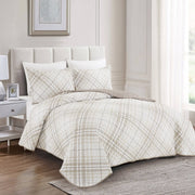 Ibolya Contemporary Ivory Quilt Set - 3 Piece Set-Linen Mart-Urbanheer