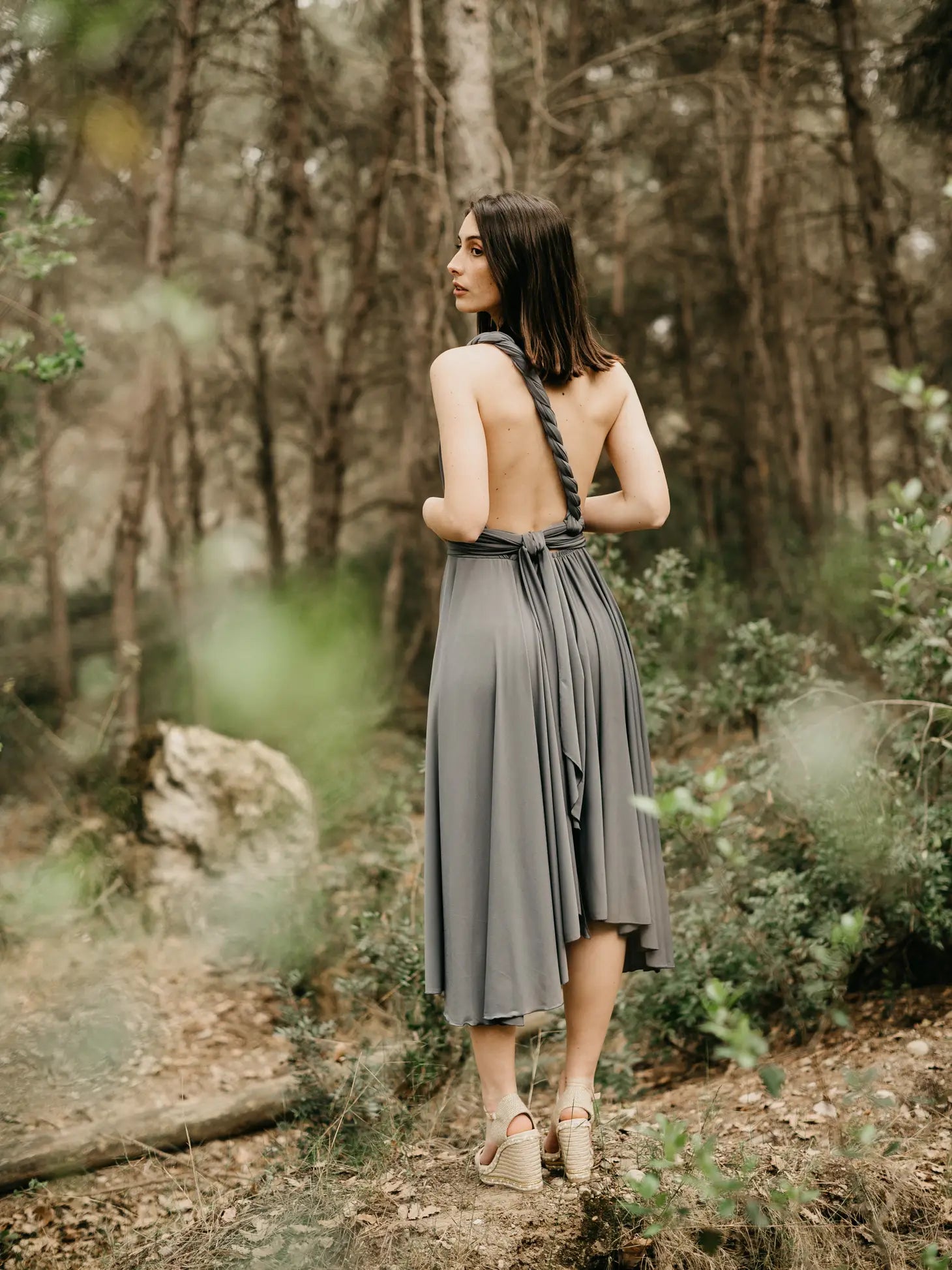 Midi Dress Silver - Unique Size-Ceylan BCN-One Unique Size-Urbanheer