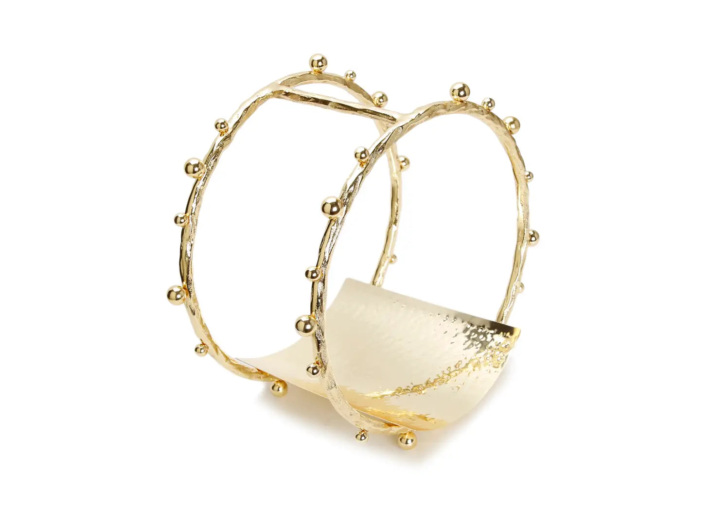 Gold Metal Magazine Rack With Ball Design-CLASSIC TOUCH DECOR INC.-Urbanheer