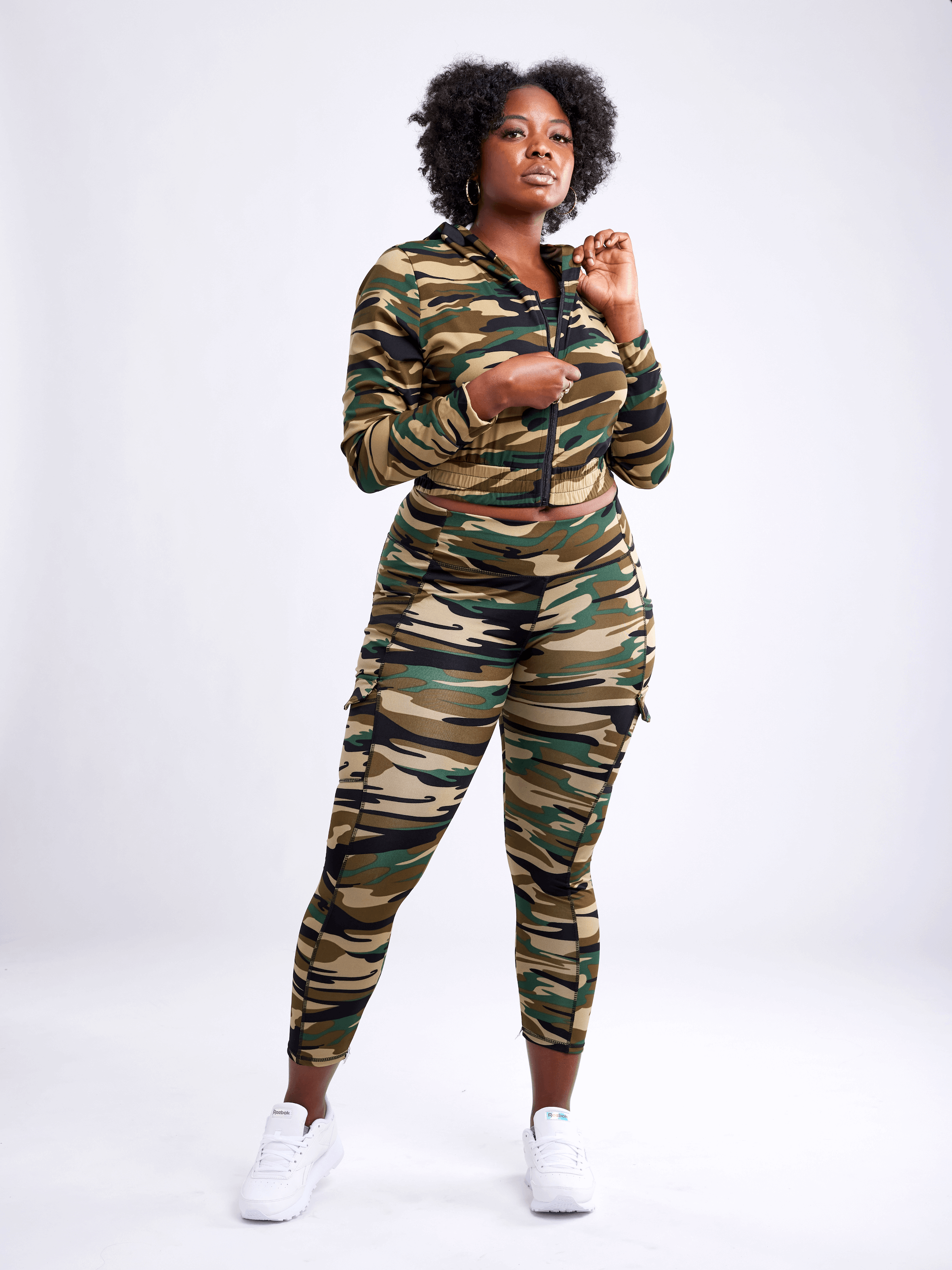 Athletic Zip-Up Crop Hoodie Jacket-JupiterGear-French Camo-Large / Extra-Large-Urbanheer