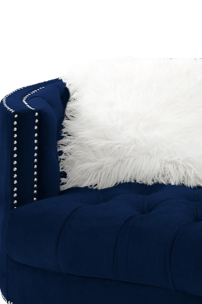 Living Room Sofa Navy Blue Velvet-Sofas-MyBlakHom-Urbanheer