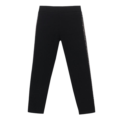 Girls Leggings In Black Stretch Rome Jersey.-UBS2-2-Urbanheer