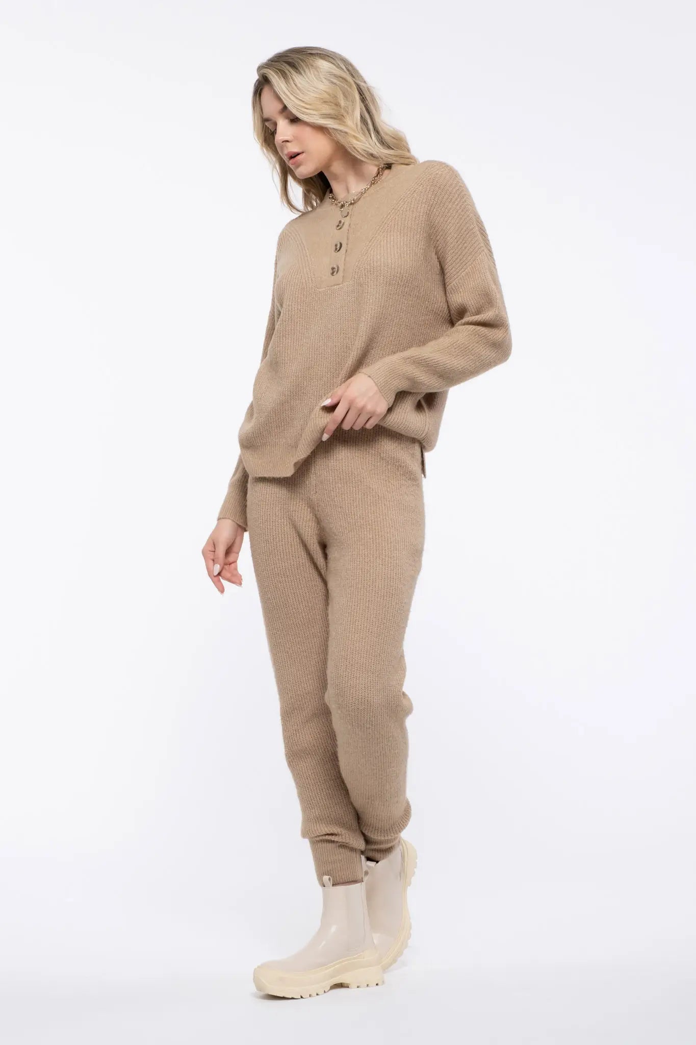 Front Buttons Pullover Sweater-Blu Pepper-S-Urbanheer