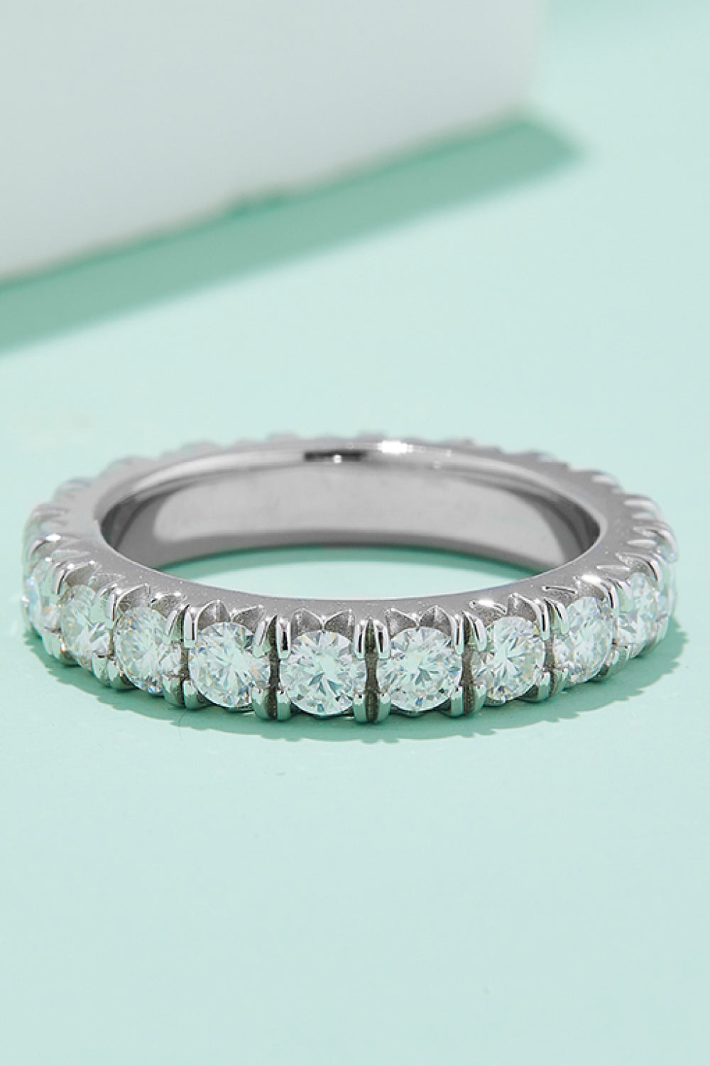 2.3 Carat Moissanite 925 Sterling Silver Eternity Ring-Street 360-Silver-4.5-Urbanheer