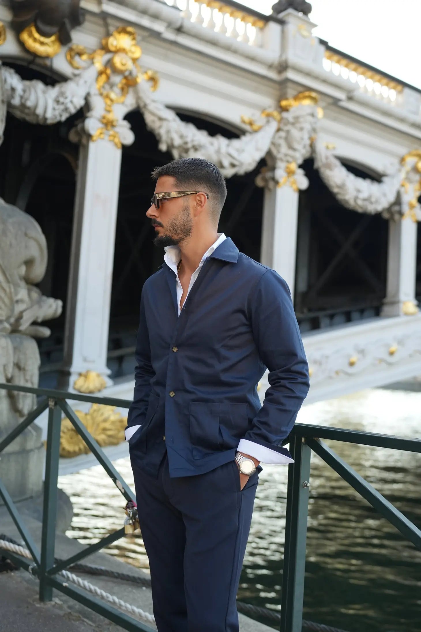 Blue Men'S Overshirt-Clothing - Men-Donato-S-Urbanheer