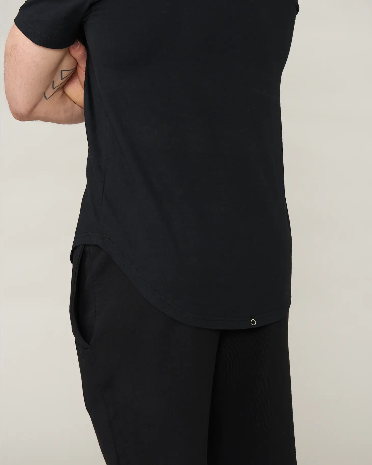 Zion Jet Black Brushed Scoop T-Shirt-Tourn-Black-M-Urbanheer