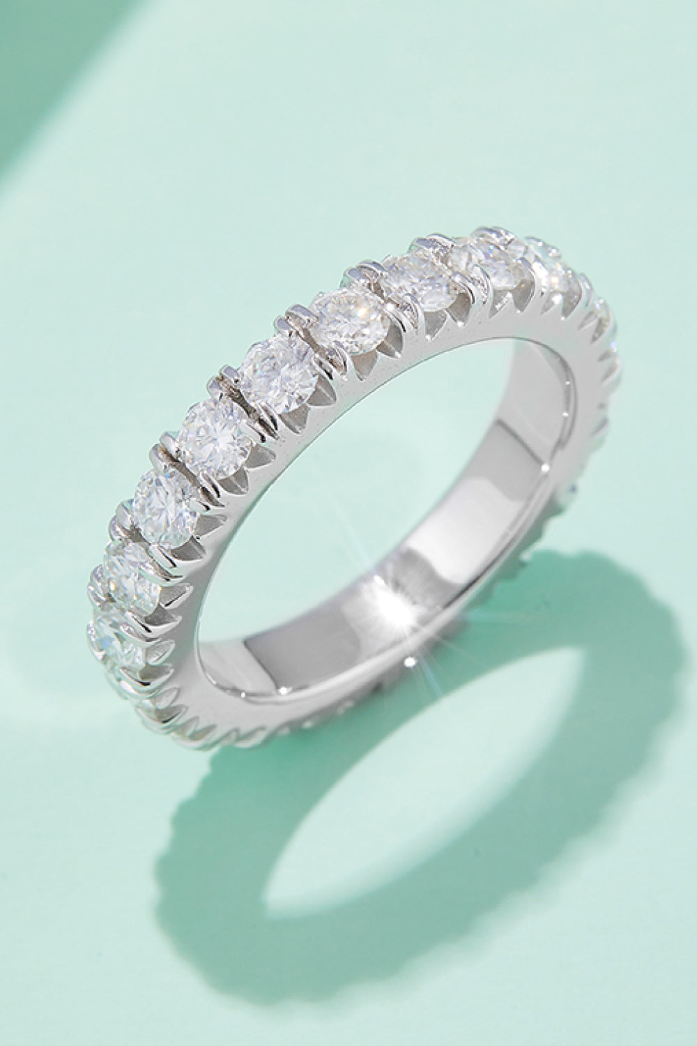 2.3 Carat Moissanite 925 Sterling Silver Eternity Ring-Street 360-Silver-4.5-Urbanheer
