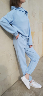 Blue Cotton Track-Pants And Hoodie Set-2KStyle-xs-Urbanheer