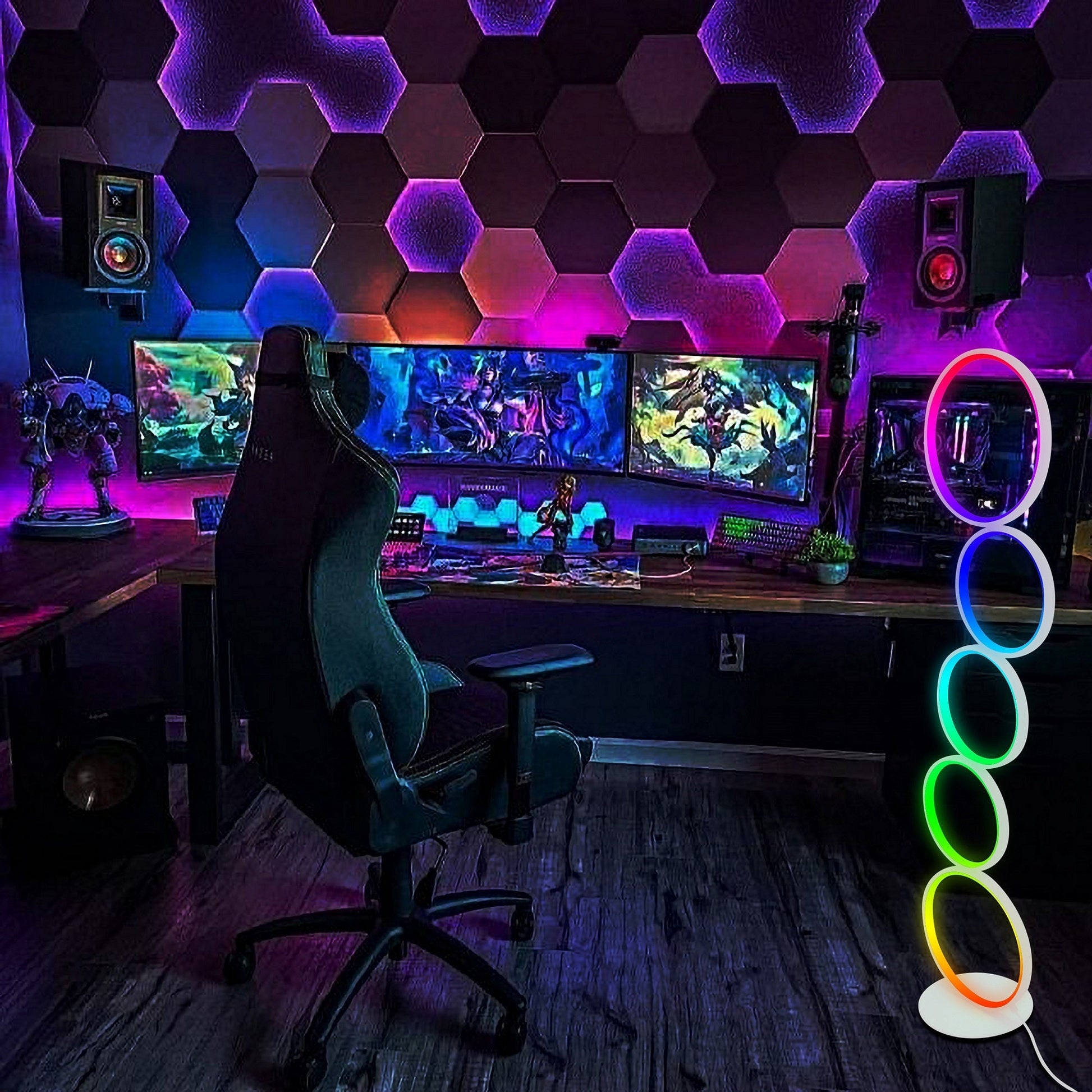 Rgb Minimalist Circular Floor Lamp-EP LIGHT-Urbanheer