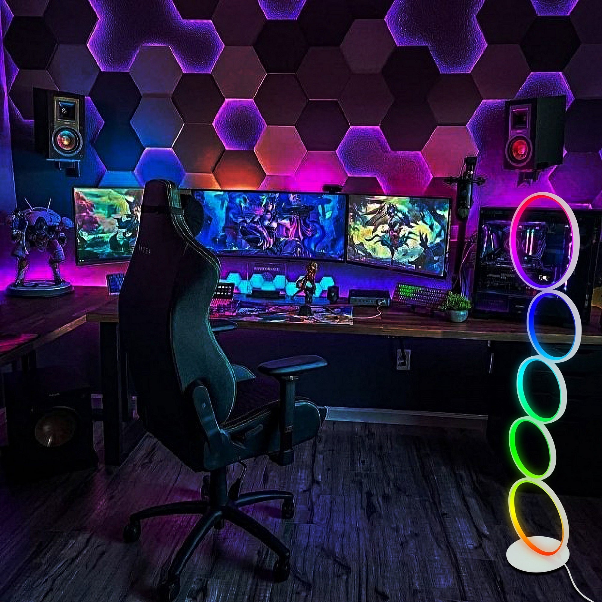 Rgb Minimalist Circular Floor Lamp-EP LIGHT-Urbanheer