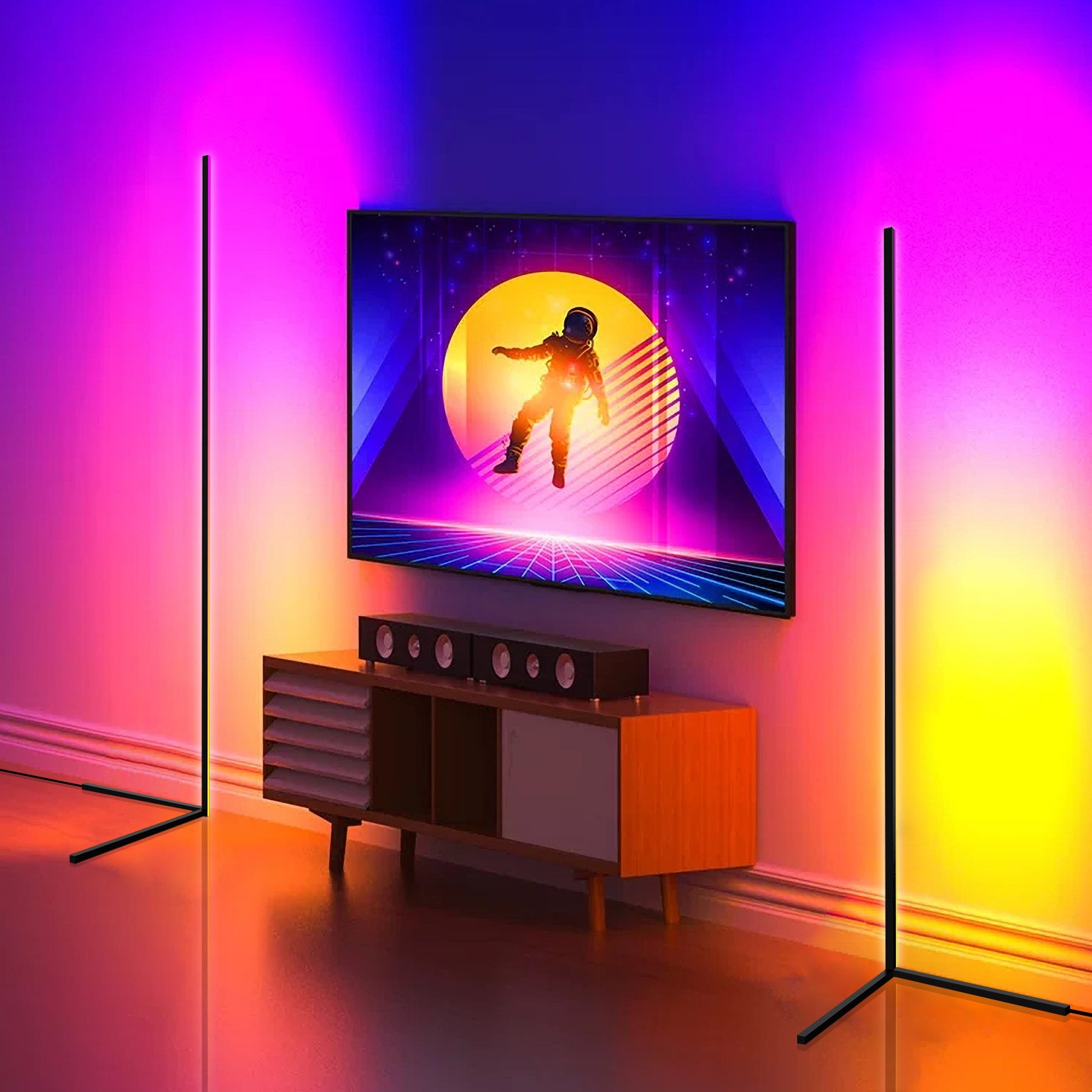 2 Packs - Rgb Corner Floor Lamp, Minimalist Led Lamp-lampdepot-Urbanheer