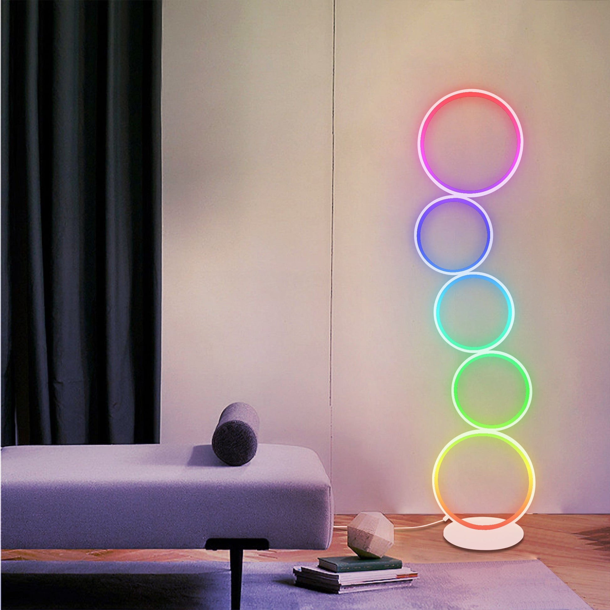 Rgb Minimalist Circular Floor Lamp-EP LIGHT-Urbanheer