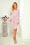 Numoco 209-7 Dress with a wide tied belt - heather-numoco-Heather-XXL-Urbanheer