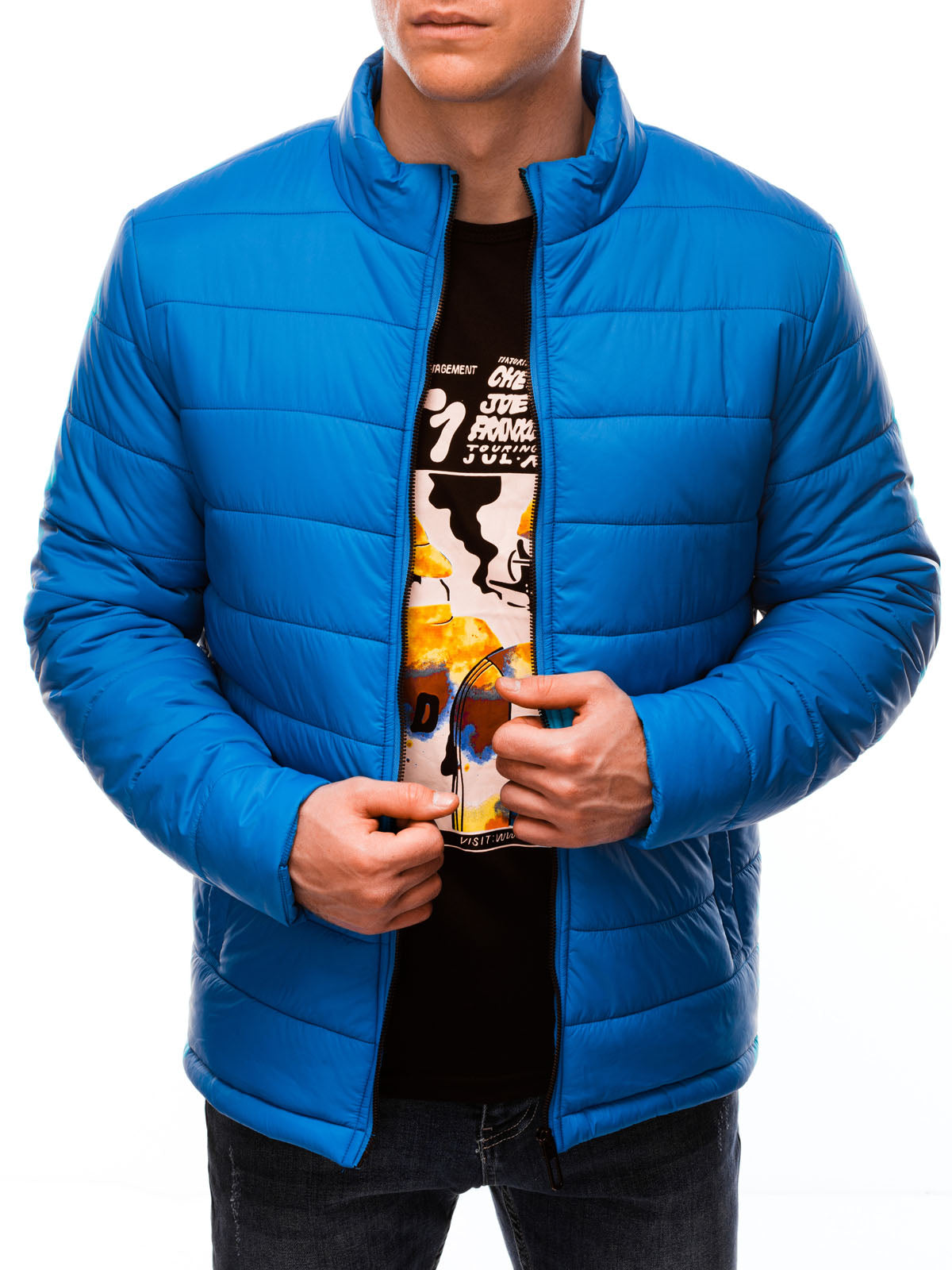 Deoti Men's quilted jacket Rudolph blue-UHXE-S-Urbanheer