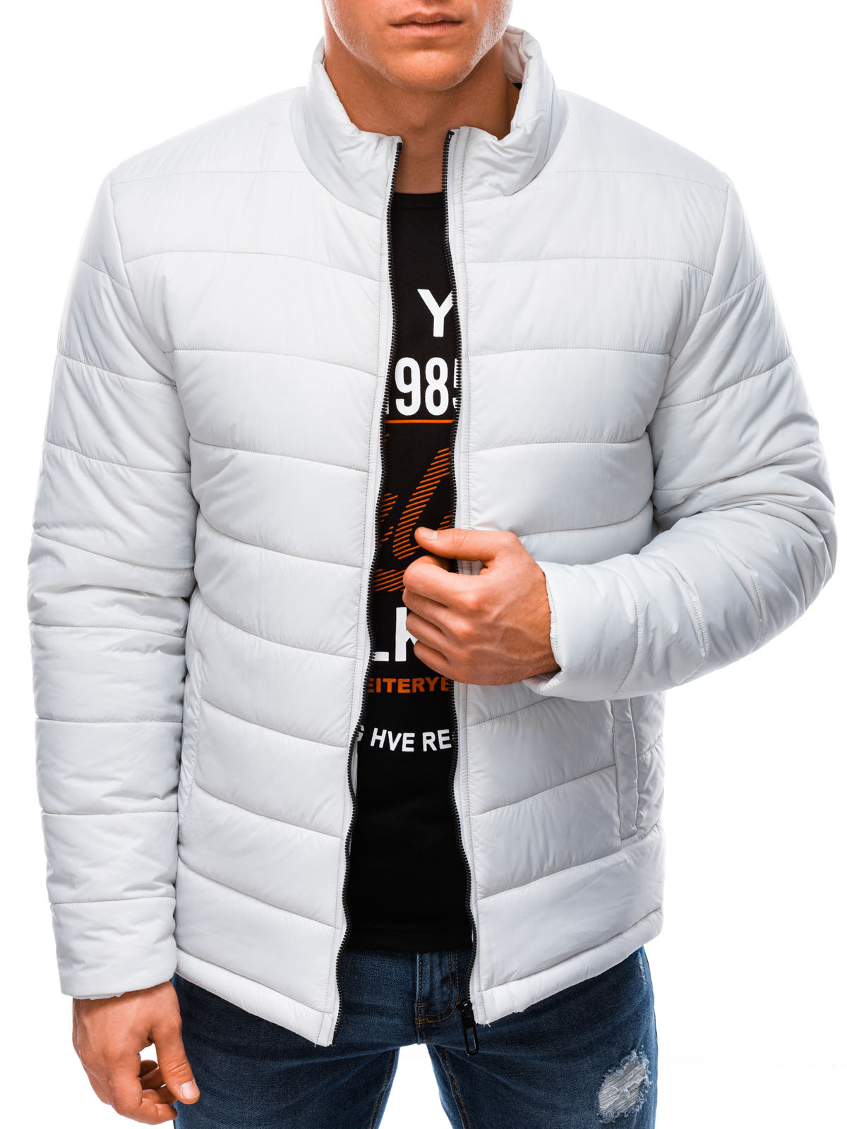 Deoti Men'S Quilted Jacket Rudolph Light Grey-UHXE-S-Urbanheer
