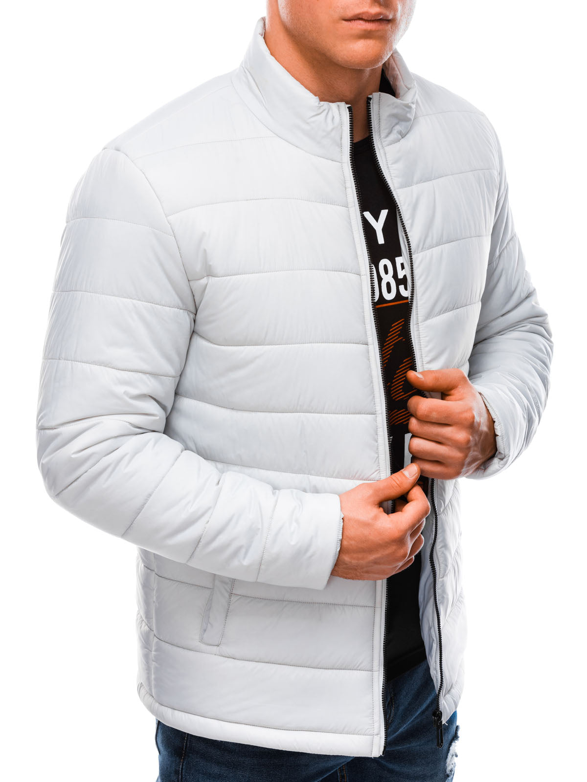 Deoti Men'S Quilted Jacket Rudolph Light Grey-UHXE-S-Urbanheer
