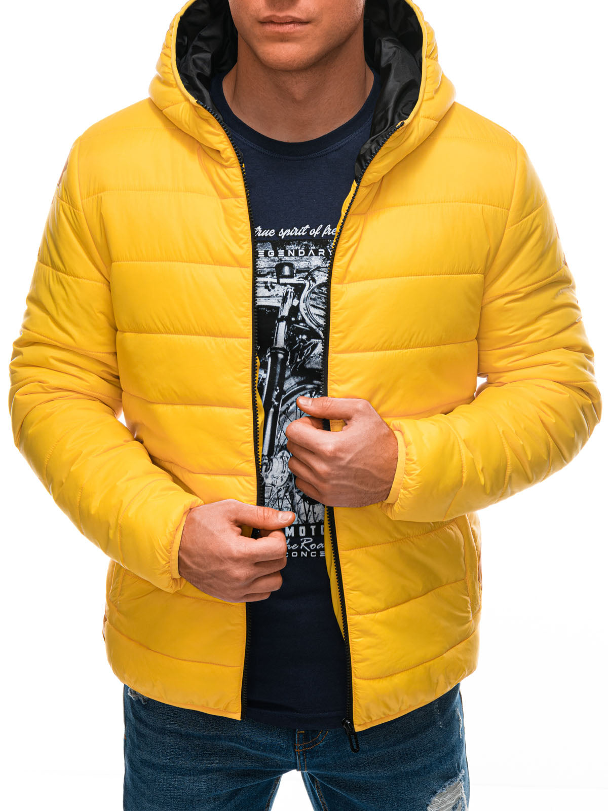 Deoti Men's transition quilted jacket Shalim yellow-UHXE-S-Urbanheer